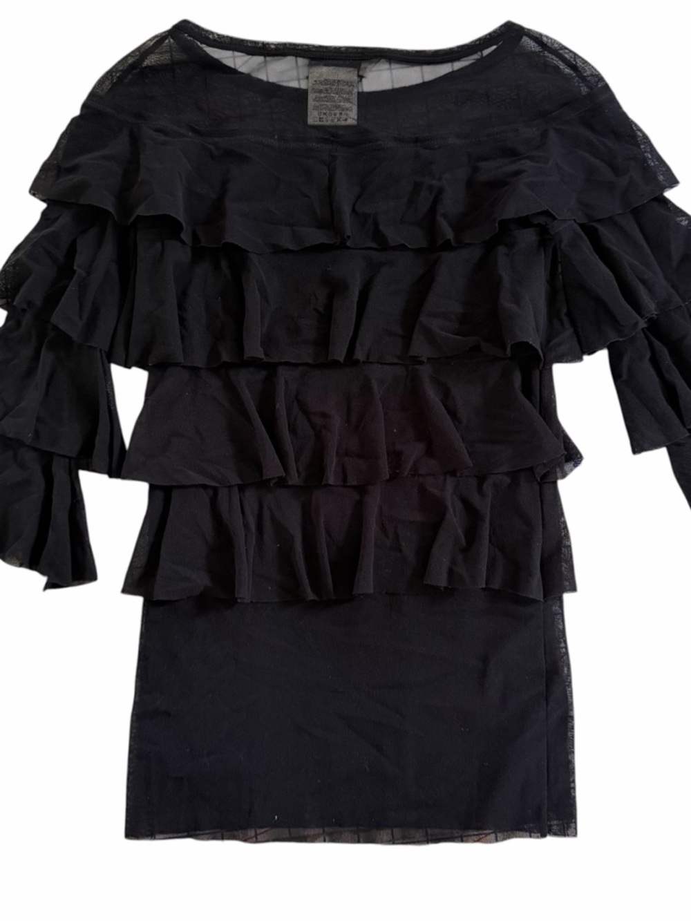 Fuzzi Sheer Tiered Ruffle Top - Picture 2 of 4